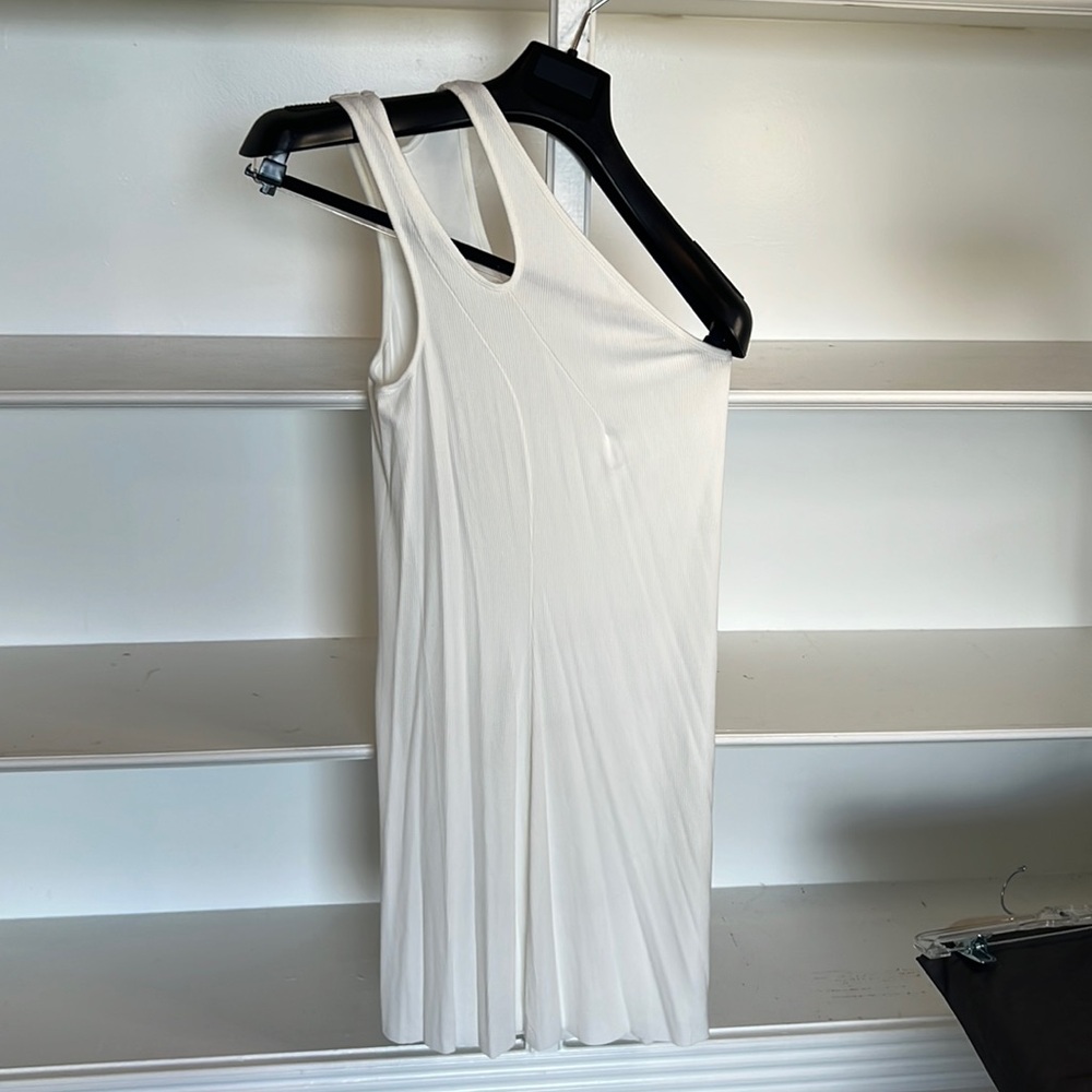 Skims White Soft Lounge Cutout One Shoulder Mini Dress - XL